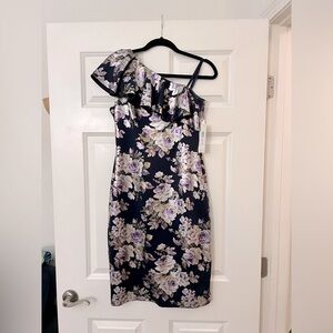 NWT Eliza J Floral One Shoulder Cocktail Dress, Size 6